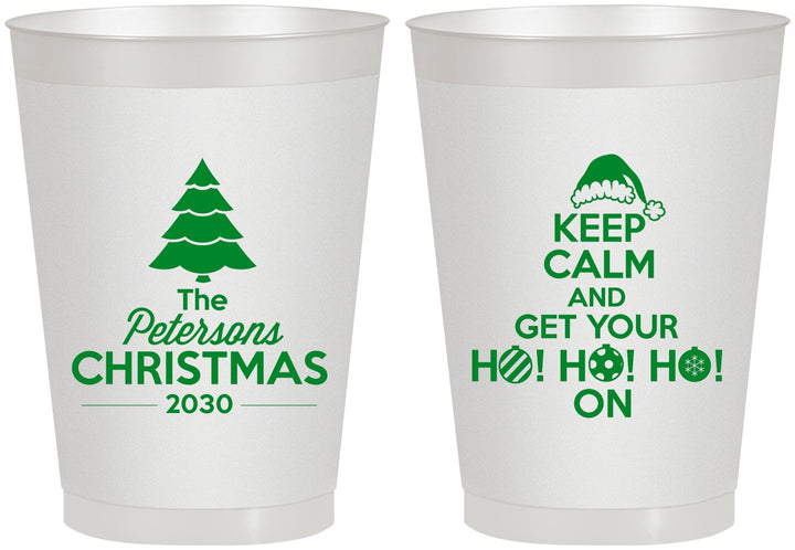Personalized Christmas 8 oz Frosted Cups - Ho Ho Ho | 280061