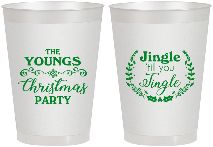 Personalized Christmas 8 oz Frosted Cups - Jingle Til You Jingle | 280063