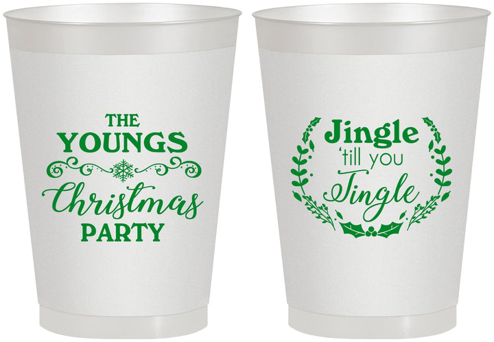 Personalized Christmas 8 oz Frosted Cups - Jingle Til You Jingle | 280063