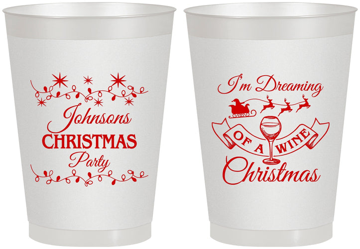 Personalized Christmas 8 oz Frosted Cups - Wine | 280068