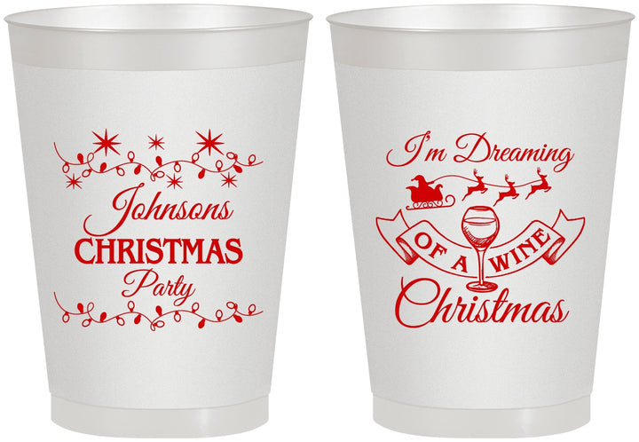 Personalized Christmas 8 oz Frosted Cups - Wine | 280068