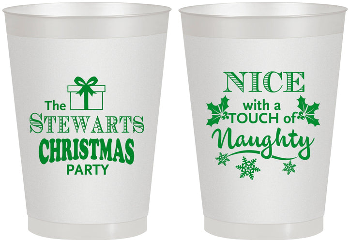 Personalized Christmas 8 oz Frosted Cups - Naughty Or Nice | 280069