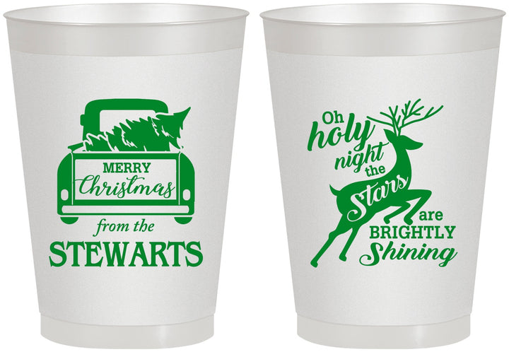 Personalized Christmas 8 oz Frosted Cups - Tree | 280073