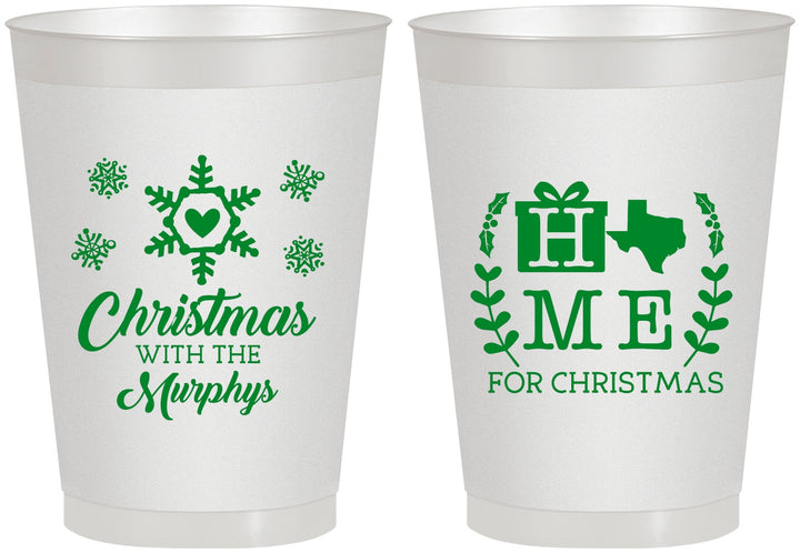 Personalized Christmas 8 oz Frosted Cups - Texas | 280075