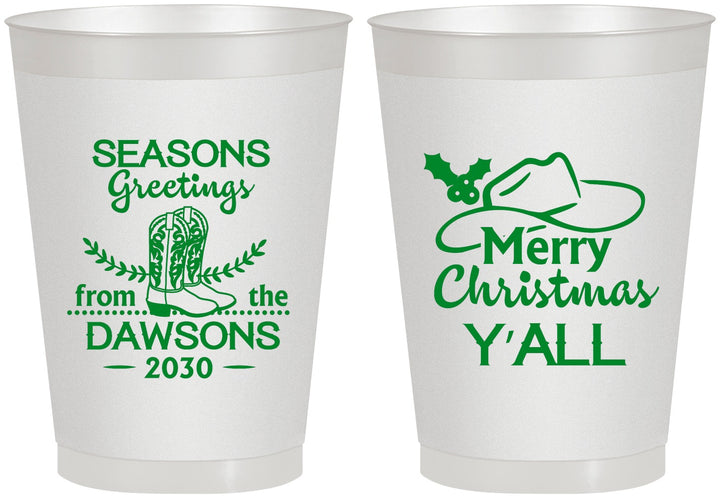 Personalized Christmas 8 oz Frosted Cups - Texas | 280077