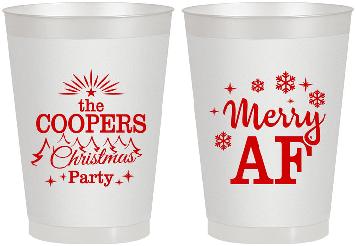 Personalized Christmas 8 oz Frosted Cups - Merry Af | 280078