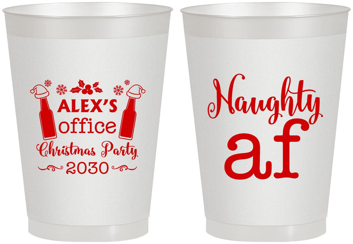 Personalized Christmas 8 oz Frosted Cups - Naughty Af | 280084