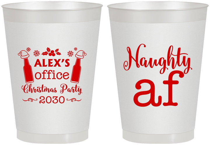 Personalized Christmas 8 oz Frosted Cups - Naughty Af | 280084