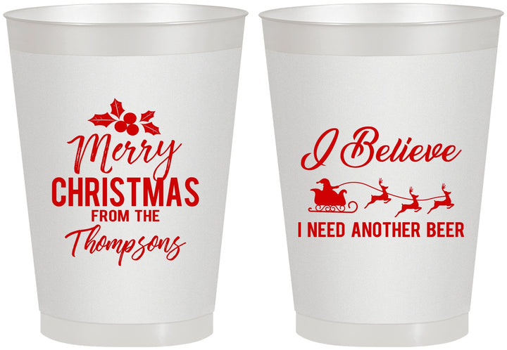 Personalized Christmas 8 oz Frosted Cups - Santa Claus | 280086