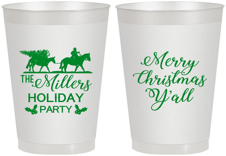 Personalized Christmas 8 oz Frosted Cups - Country | 280087