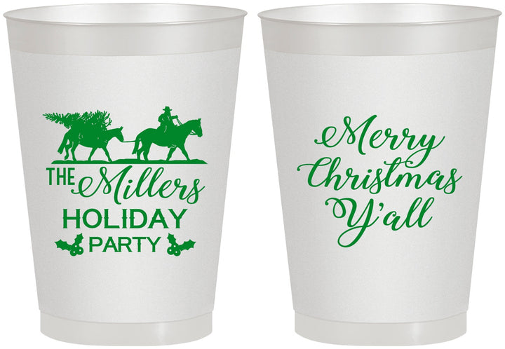 Personalized Christmas 8 oz Frosted Cups - Country | 280087
