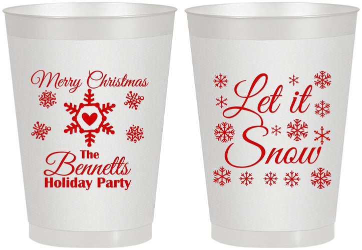 Personalized Christmas 8 oz Frosted Cups - Let Is Snow | 280088