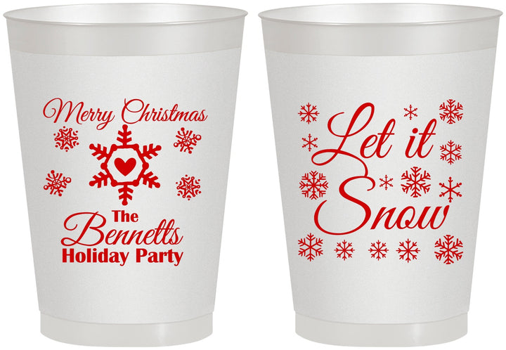 Personalized Christmas 8 oz Frosted Cups - Let Is Snow | 280088