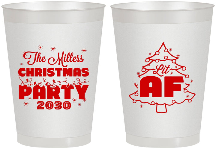 Personalized Christmas 8 oz Frosted Cups - Lit Af | 280090