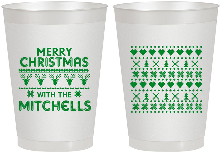Personalized Christmas 8 oz Frosted Cups - Ugly Sweater | 280091