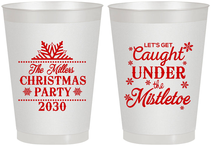 Personalized Christmas 8 oz Frosted Cups - Mistletoe | 280092