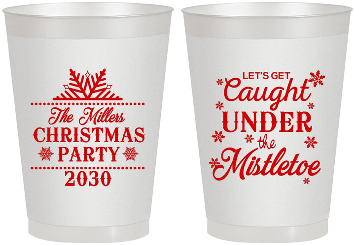 Personalized Christmas 8 oz Frosted Cups - Mistletoe | 280092