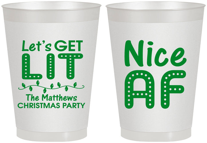 Personalized Christmas 8 oz Frosted Cups - Nice Af | 280093