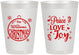 Personalized Christmas 8 oz Frosted Cups - Peace Joy Love | 280094