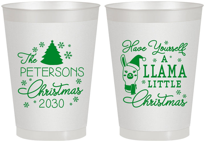 Personalized Christmas 8 oz Frosted Cups - Llama | 280095