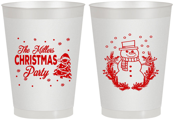 Personalized Christmas 8 oz Frosted Cups - Snowman | 280096