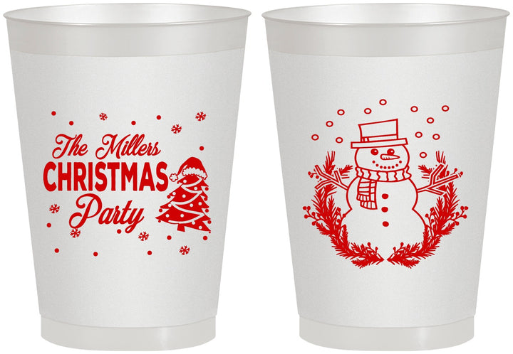 Personalized Christmas 8 oz Frosted Cups - Snowman | 280096