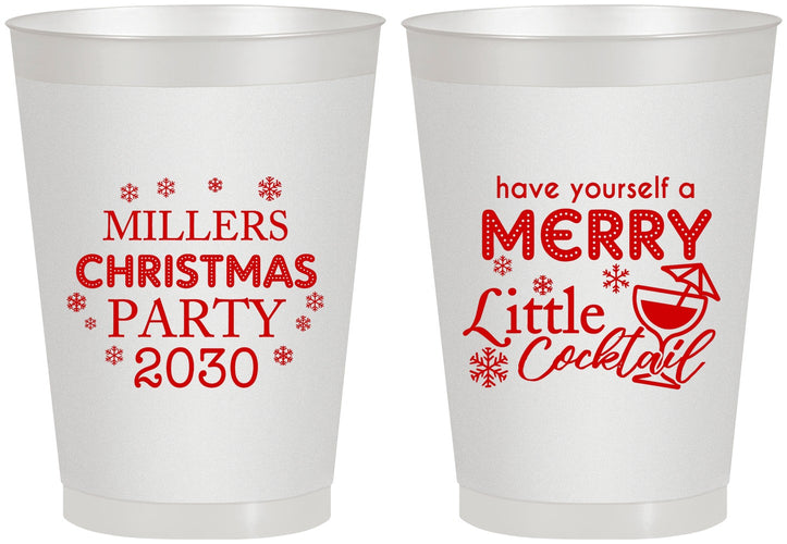 Personalized Christmas 8 oz Frosted Cups - Cocktail | 280098