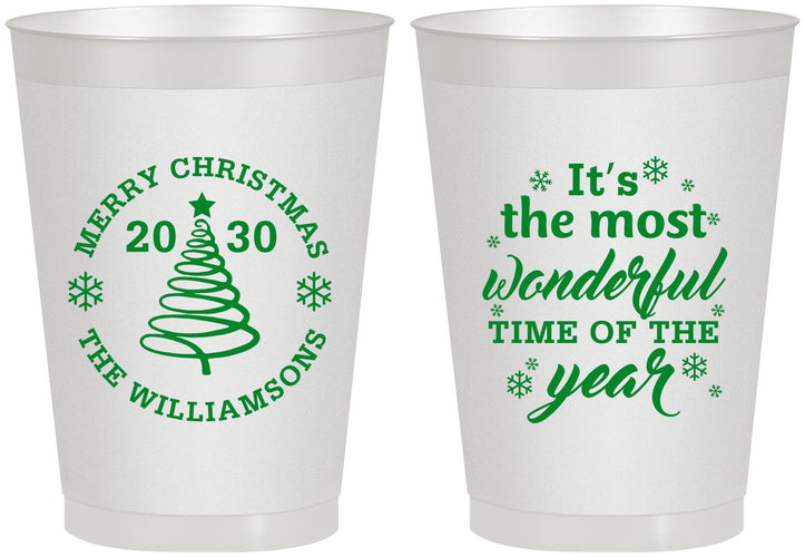 Personalized Christmas 8 oz Frosted Cups - Wonderful Time For A Beer | 280099