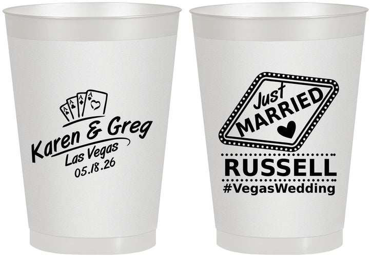 Personalized Wedding 8 oz Frosted Cups - Las Vegas | 285