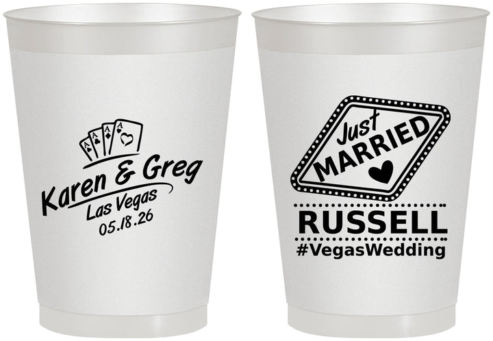 Personalized Wedding 8 oz Frosted Cups - Las Vegas | 285