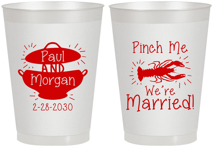 Personalized Wedding 8 oz Frosted Cups - Crawfish Boil | 288