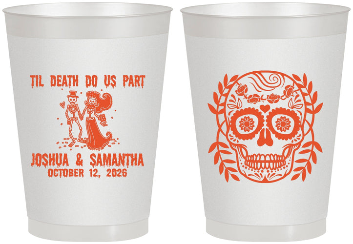 Personalized Wedding 8 oz Frosted Cups - Til Death Do Us Part | 297