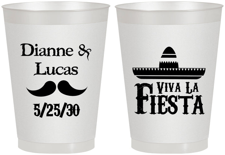 Personalized Wedding 8 oz Frosted Cups - Viva La Fiesta | 299