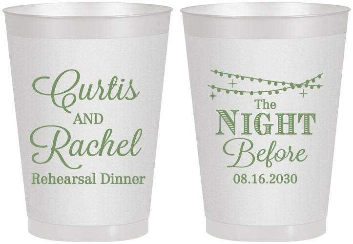 Personalized Rehearsal Dinner 8 oz Frosted Cups - The Night Before | 30006