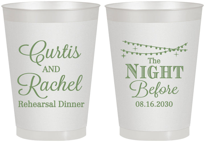 Personalized Rehearsal Dinner 8 oz Frosted Cups - The Night Before | 30006
