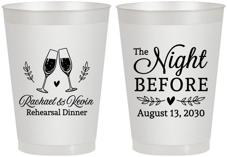Personalized Rehearsal Dinner 8 oz Frosted Cups - The Night Before | 30008