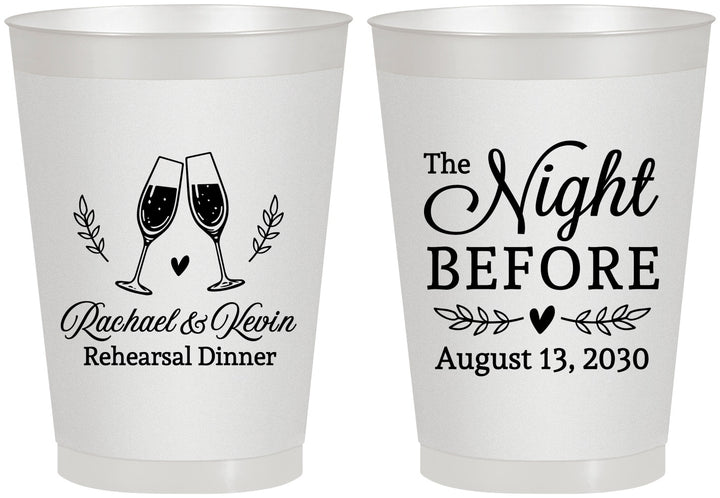 Personalized Rehearsal Dinner 8 oz Frosted Cups - The Night Before | 30008