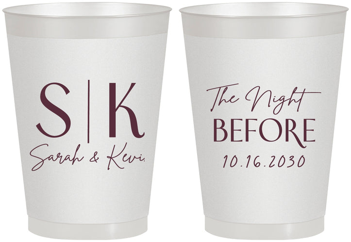 Personalized Rehearsal Dinner 8 oz Frosted Cups - The Night Before | 30009