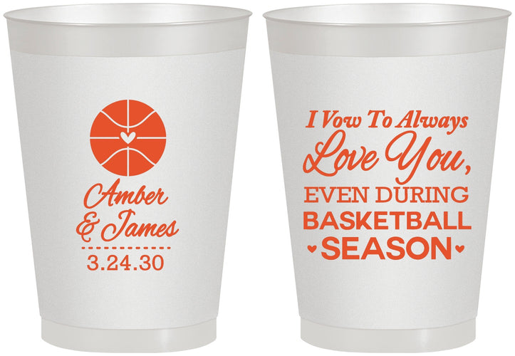 Personalized Wedding 8 oz Frosted Cups - Basketball | 304