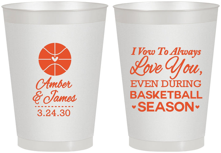 Personalized Wedding 8 oz Frosted Cups - Basketball | 304