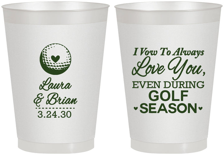 Personalized Wedding 8 oz Frosted Cups - Golf | 305