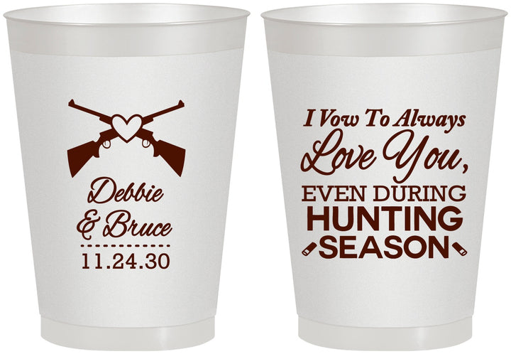 Personalized Wedding 8 oz Frosted Cups - Hunting | 308