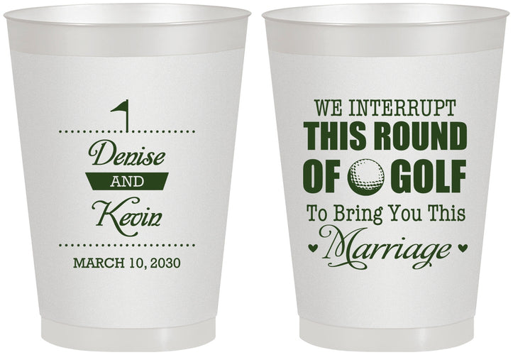 Personalized Wedding 8 oz Frosted Cups - We Interrupt Golf | 309