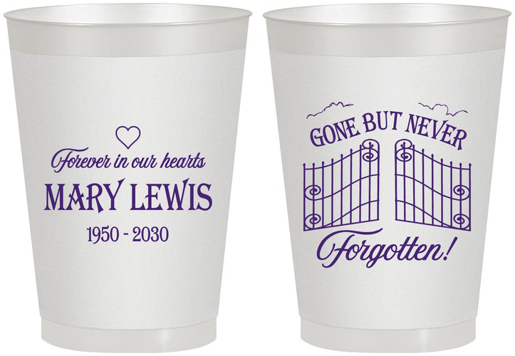 Personalized Memorial 8 oz Frosted Cups - Gone But Never Forgotten | 310001