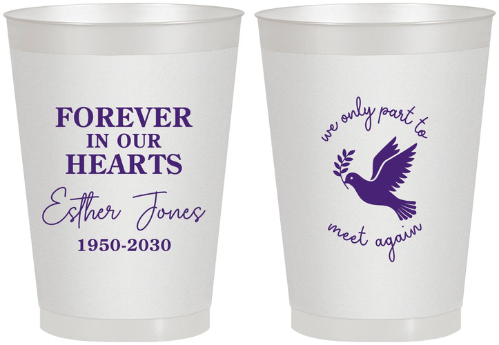 Personalized Memorial 8 oz Frosted Cups - Forever In Our Hearts | 310003