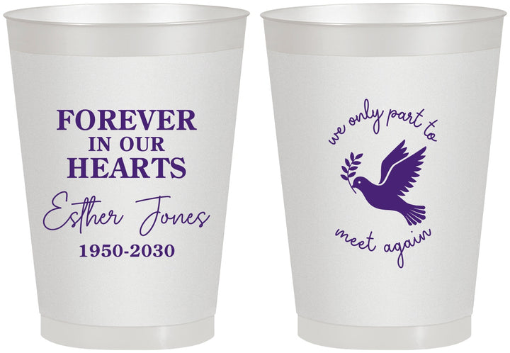 Personalized Memorial 8 oz Frosted Cups - Forever In Our Hearts | 310003