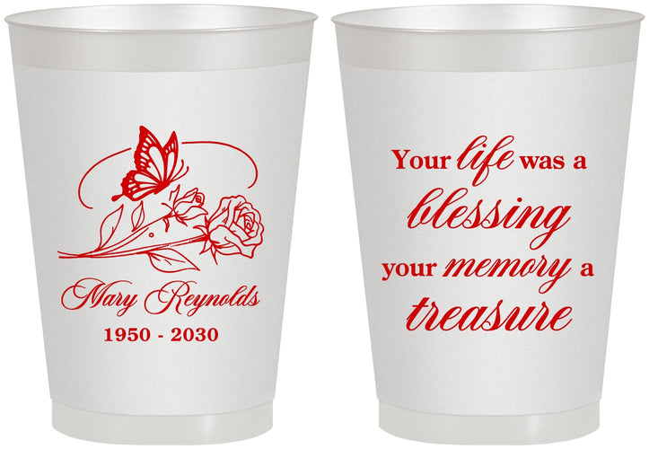 Personalized Memorial 8 oz Frosted Cups - Life Blessing Memory | 310005