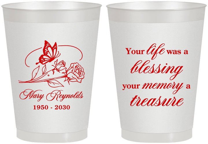 Personalized Memorial 8 oz Frosted Cups - Life Blessing Memory | 310005