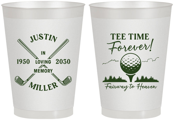 Personalized Memorial 8 oz Frosted Cups - Fairway To Heavens | 310007