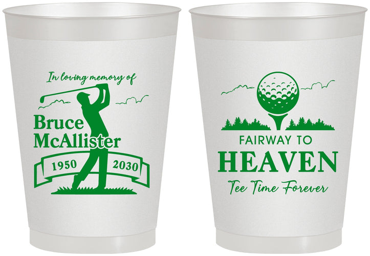 Personalized Memorial 8 oz Frosted Cups - Fairway To Heavens | 310008
